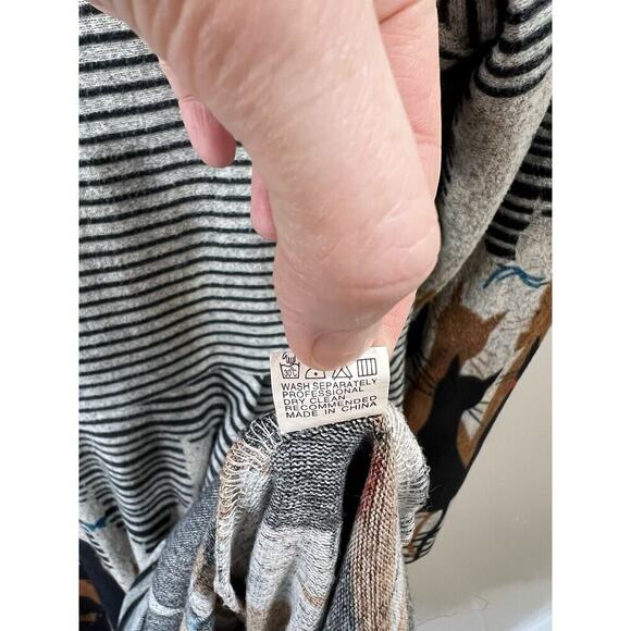 LA Soul Womens Knit Dress Size M Cat Lady Novelt Print Stripes Multicolor Office - Picture 6 of 9